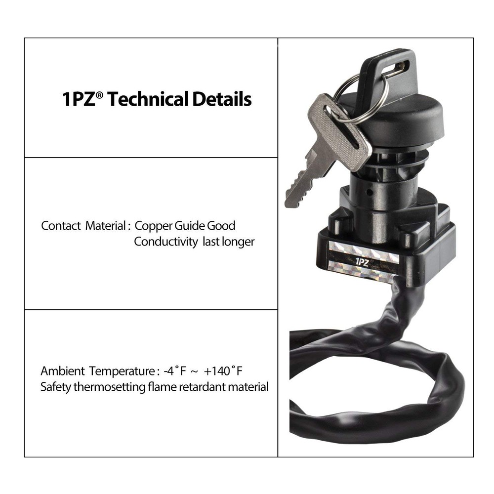 Ignition Key Switch Fits Multiple Suzuki King Quad ATV Models