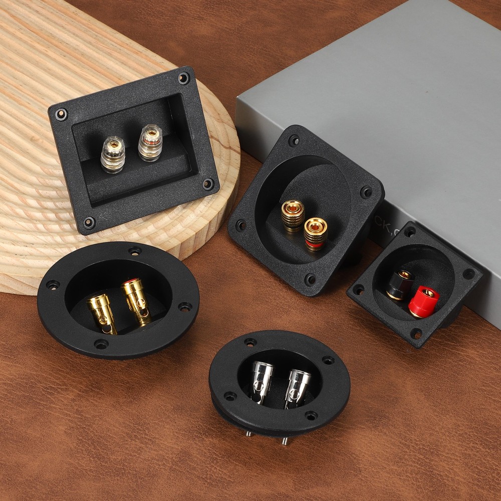 2 Inch Speaker Box Terminals Cup, 2-Way Subwoofer Plug Connector,Black