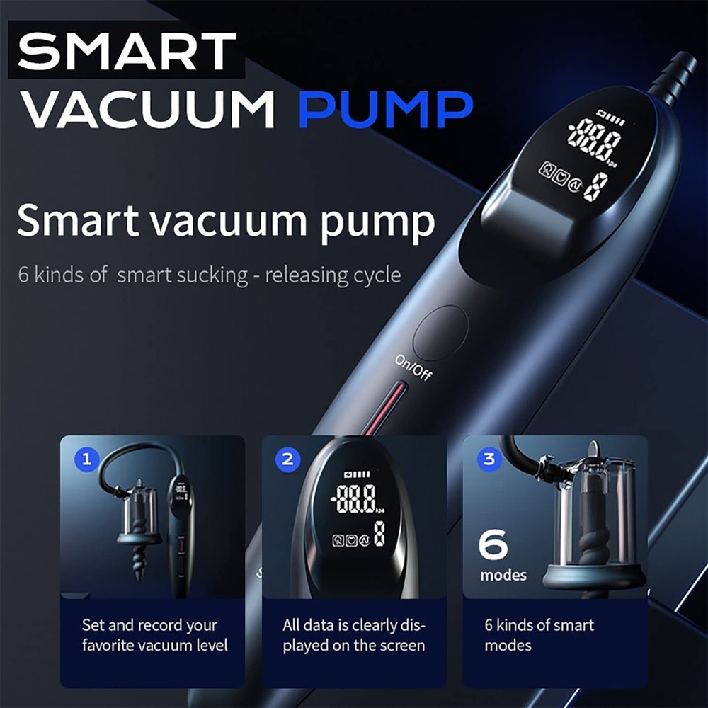 Magna LCD Smart Penis Vacuum Pump Handle | Ergonomic Programmable Rechargeable
