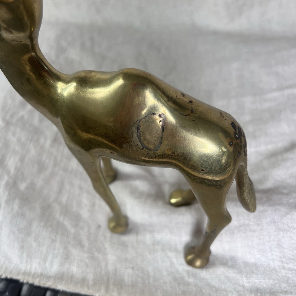 Brass Camel Figurine Statue 7.5”