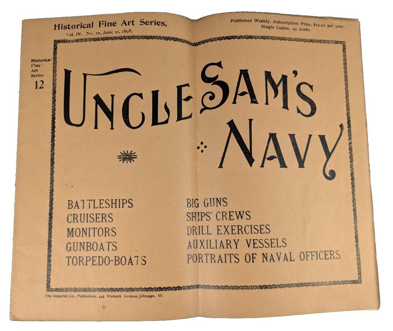 1898 - Uncle Sam's Navy Historical Fine Art Series 12 Booklet - B27