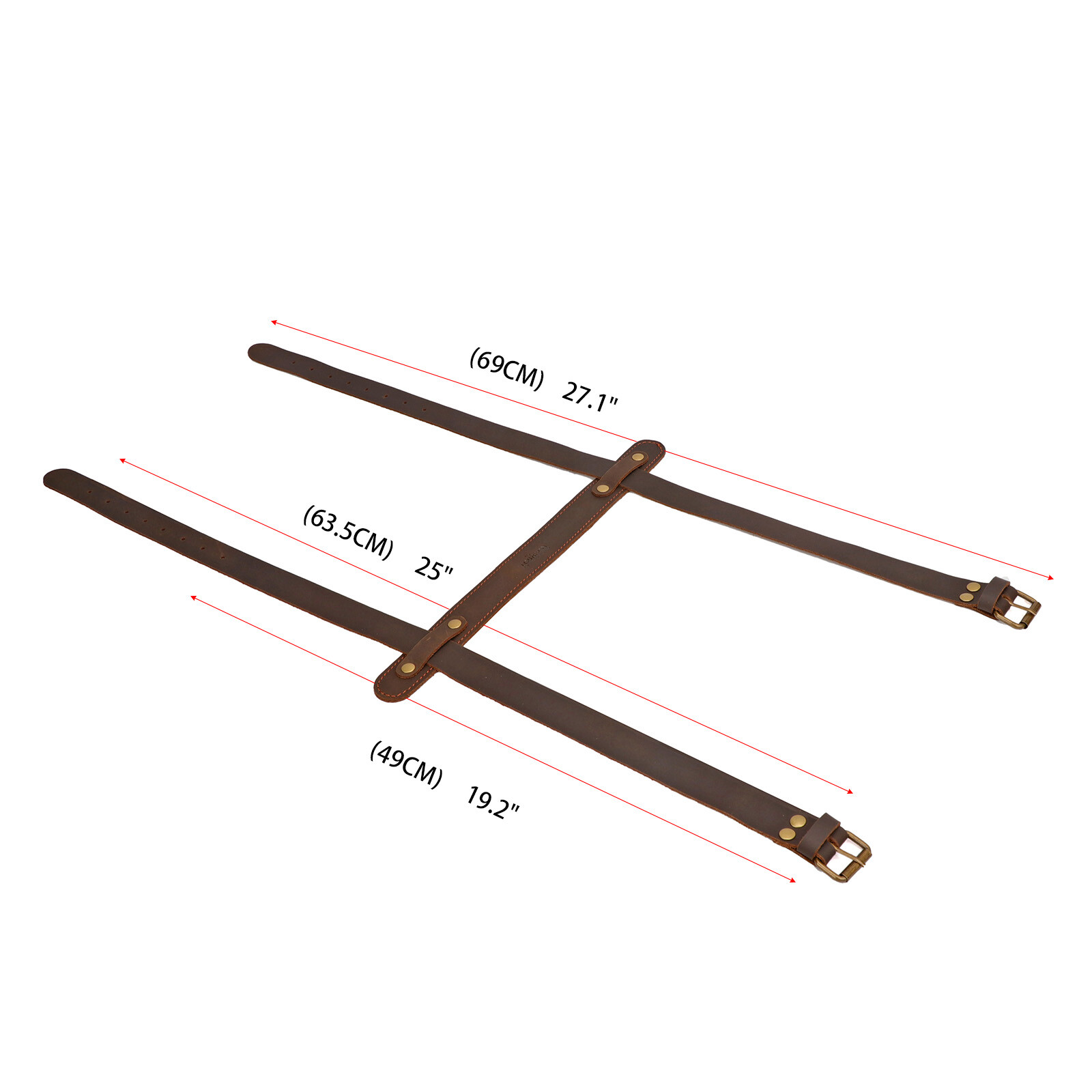 TOURBON Leather Picnic/Motorcycle Blanket Carry Handle Camp Belt Bedroll Strap