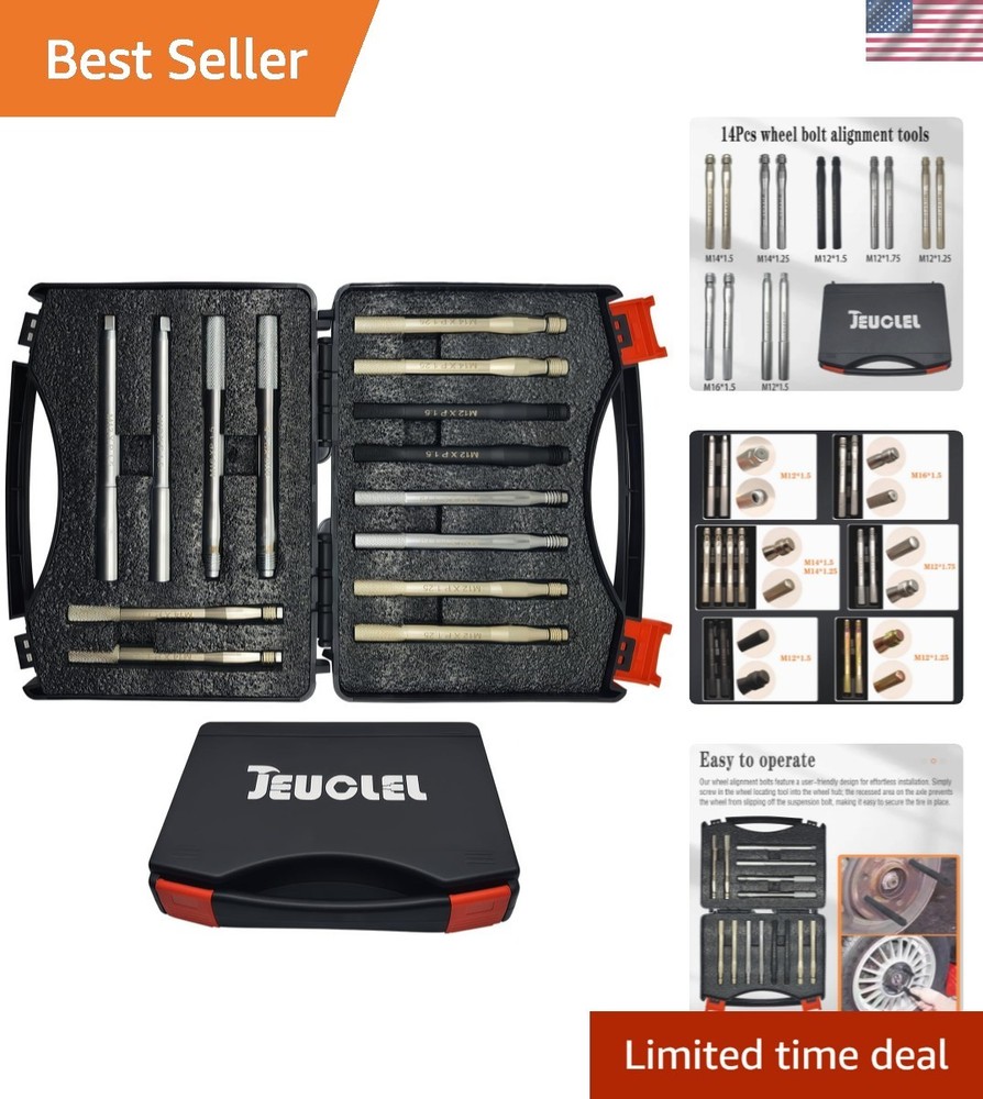 Heavy-Duty 14Pcs Wheel Stud Alignment Set - Durable Stainless Steel Construction
