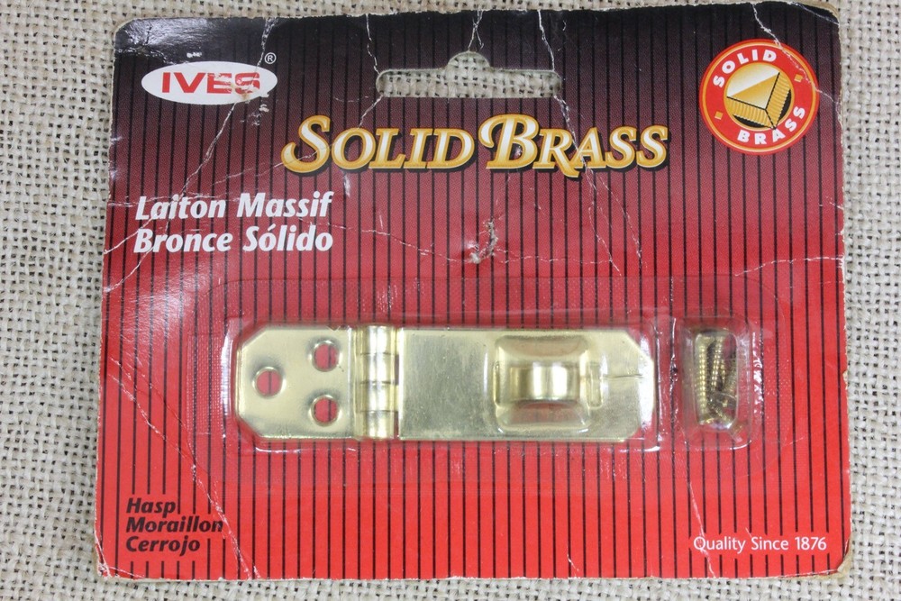 Large Jewelry Box Hasp Solid Brass Lockable 2 3/4 X 3/4” Bevel Corners Ives