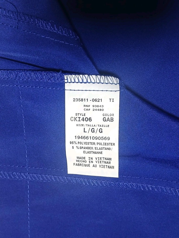 Cherokee Lab Coat Scrub Jacket Blue Large