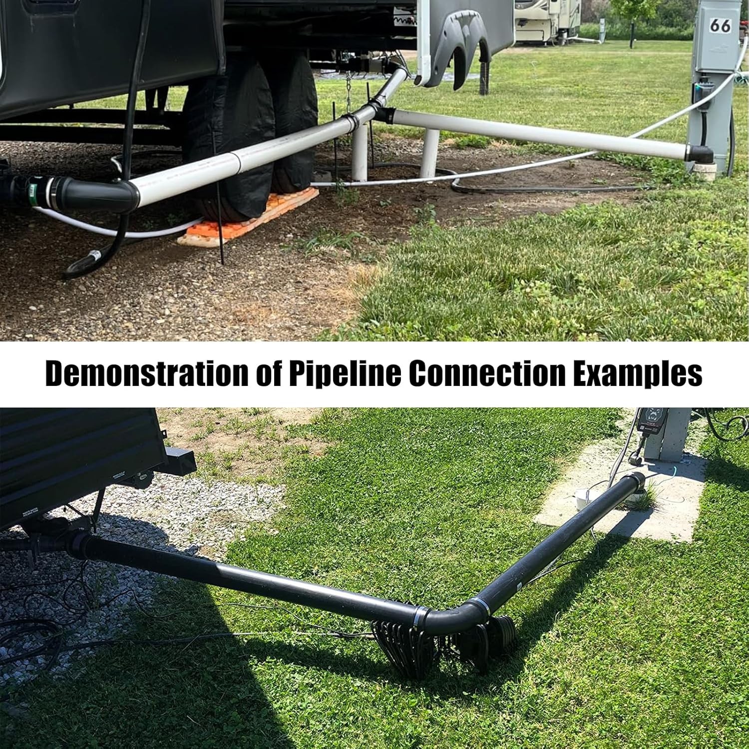 RV and Camper Sewer Waste Plumbing Connection System Kit Compatible with 3" PVC