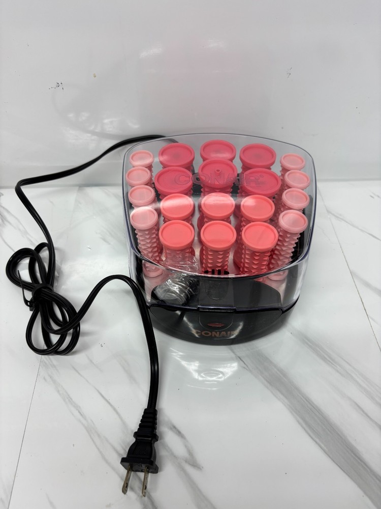 Conair Compact Multi-Size 20 Hot Rollers Coral NEW with Clips