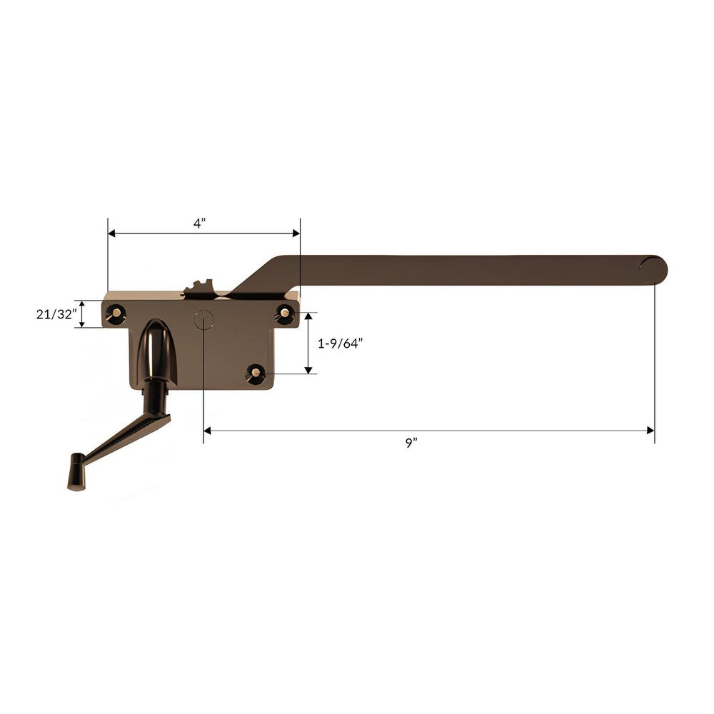 36-145 Casement Operator Assembly Bronze Handle Included Hand Knobs Use 5/16in