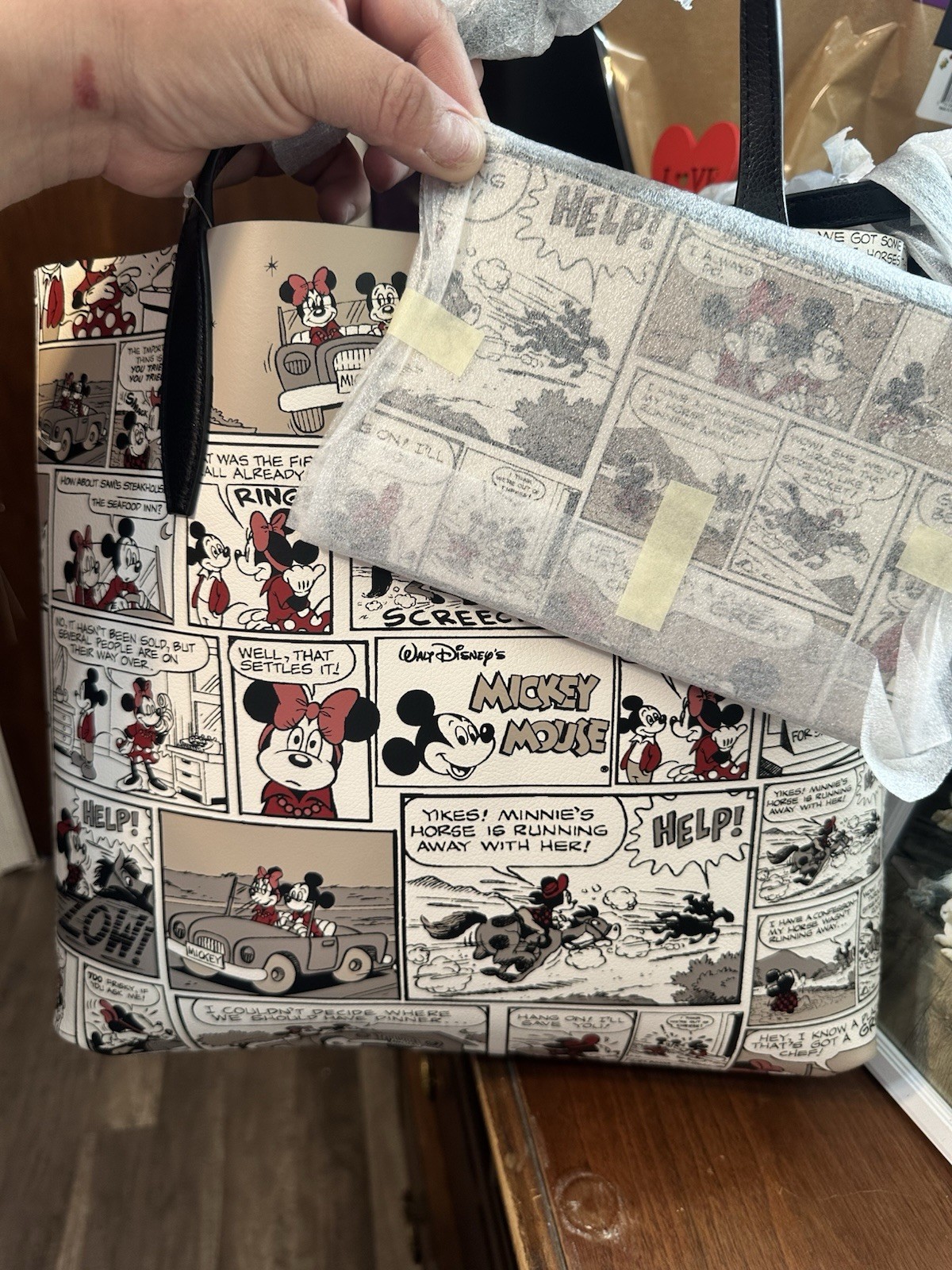 kate spade new york Disney Minnie Mouse Mickey Mouse Large Tote Black Multicolor