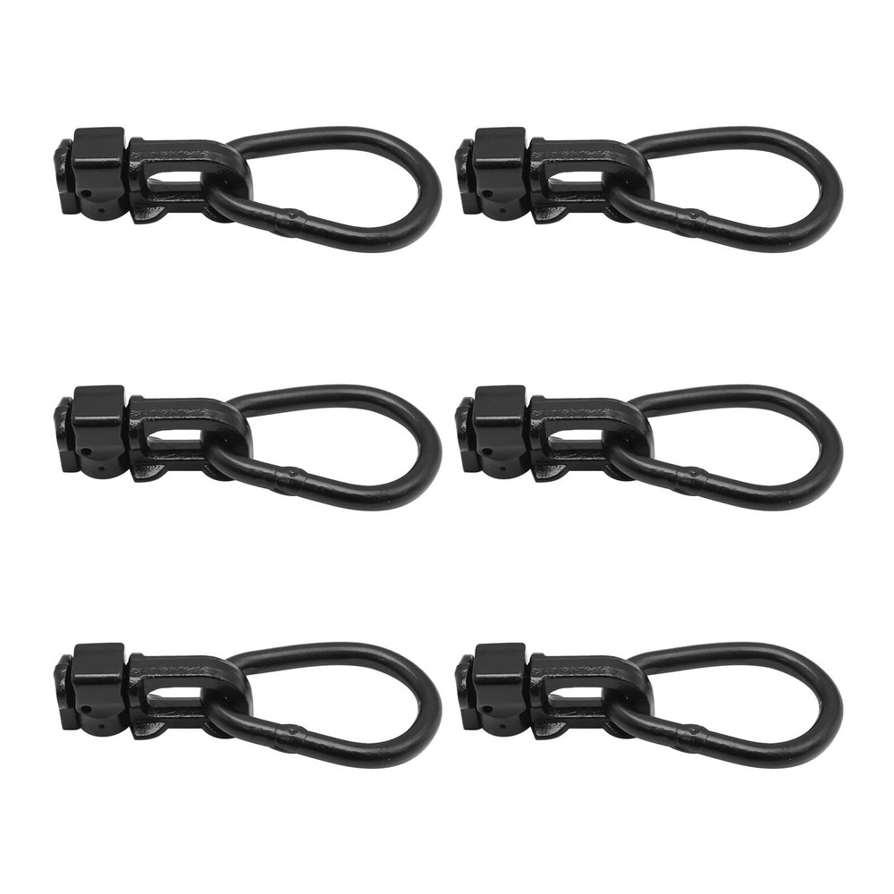 6 Pack Black L-Track Double Stud Tie Down Fitting with Pear Link Used with L ...