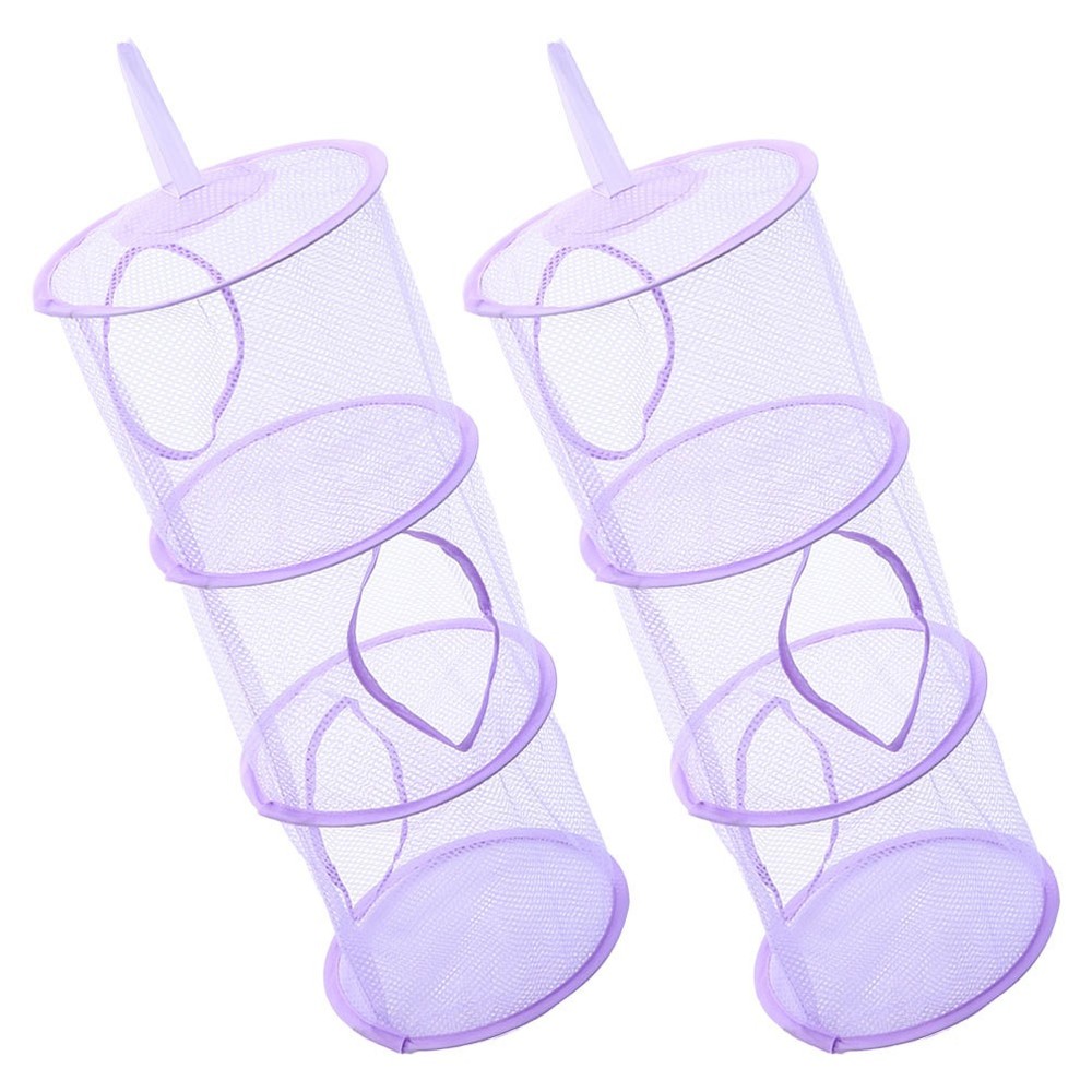 2 Pcs Hanging Net Stuffed Animal Storage Organizer Foldable Hammocks