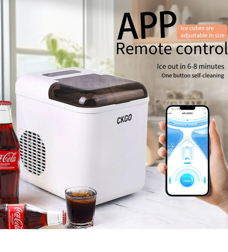 CKGO-i5 Ice Maker Wifi Smart App Adjustable Ice Size Touch LED Display WHITE