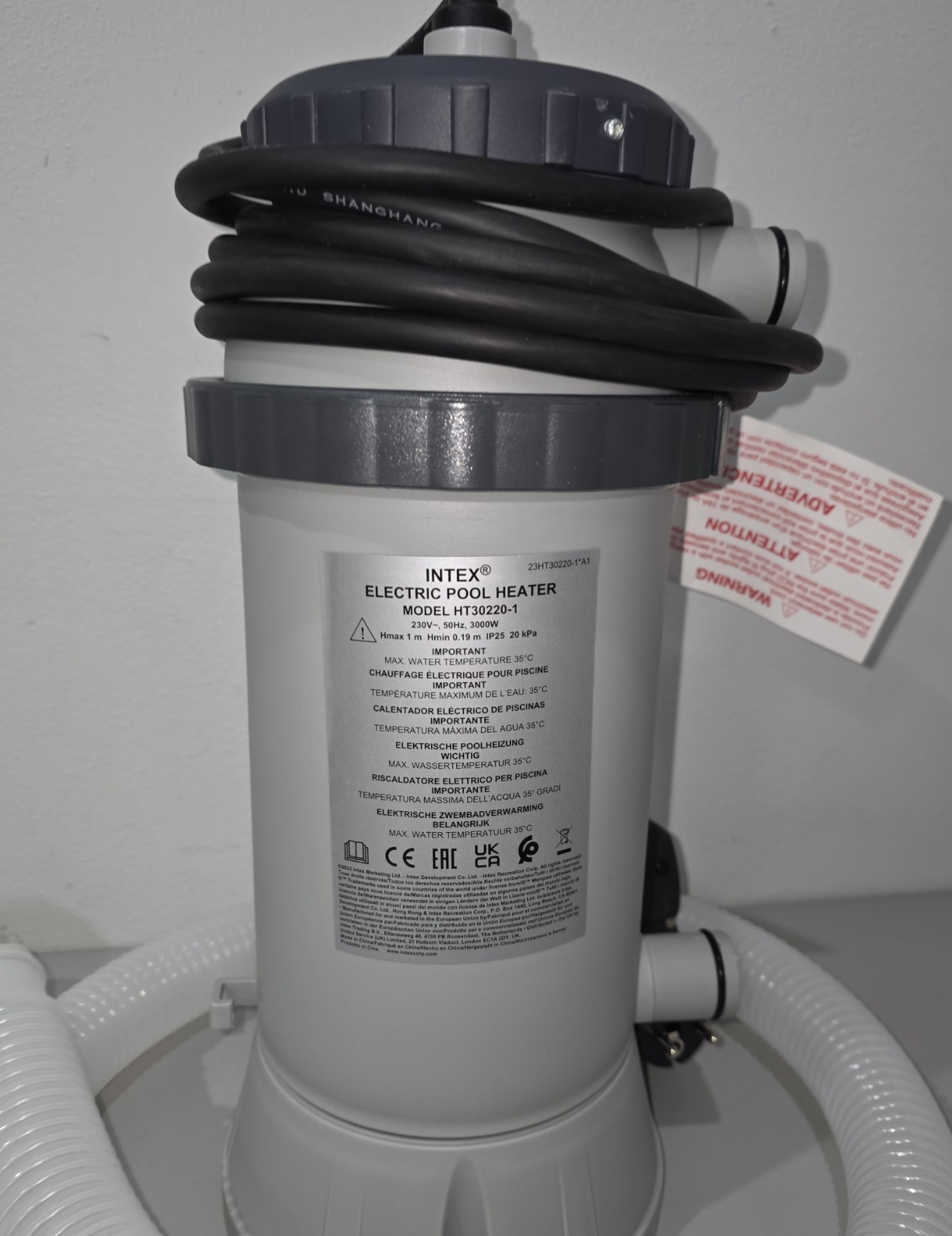 Intex M Pool Heater 28684 HT30220-1 #6941057401904 EU EUROPEAN PLUG - OPEN BOX