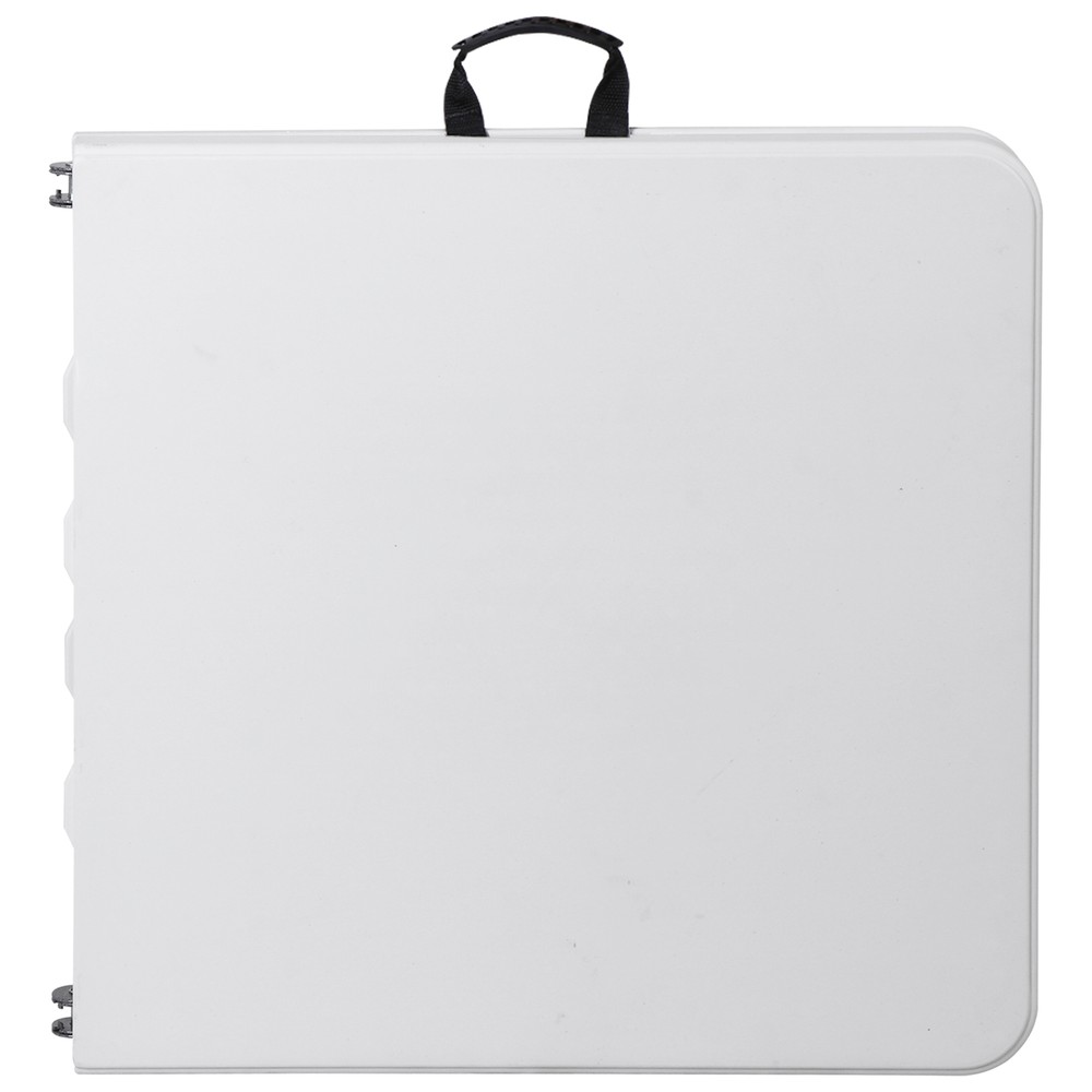 Folding Table 4 FT Portable Fold-in-Half Adjustable Plastic Camping Table White