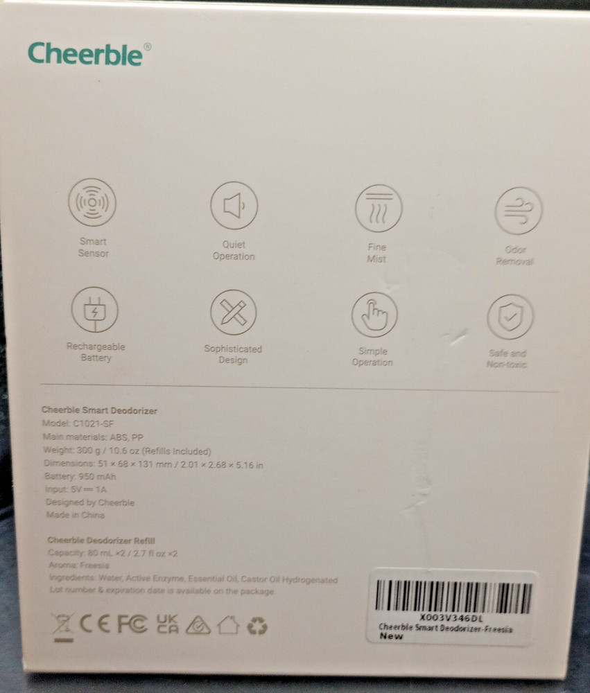 Cheerble Cat Litter Smart Deodorizer with PIR Sensing System and 3 Smart Modes