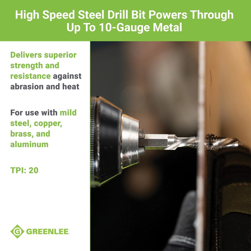 Greenlee DTAP1/4-20 Combination Drill/Tap Countersink Drill Bit for 1/4"-20