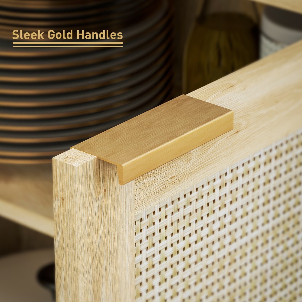 Sideboard Adjustable Three-level Shelf Setup To Fit Your Storage Needs