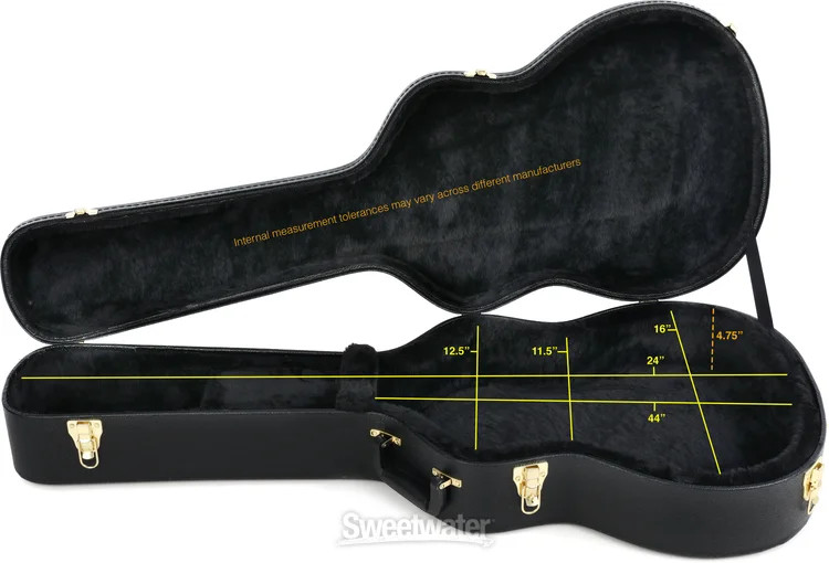Fender Classical/Folk Guitar Multi-fit Hardshell Case - Black with Black Plush