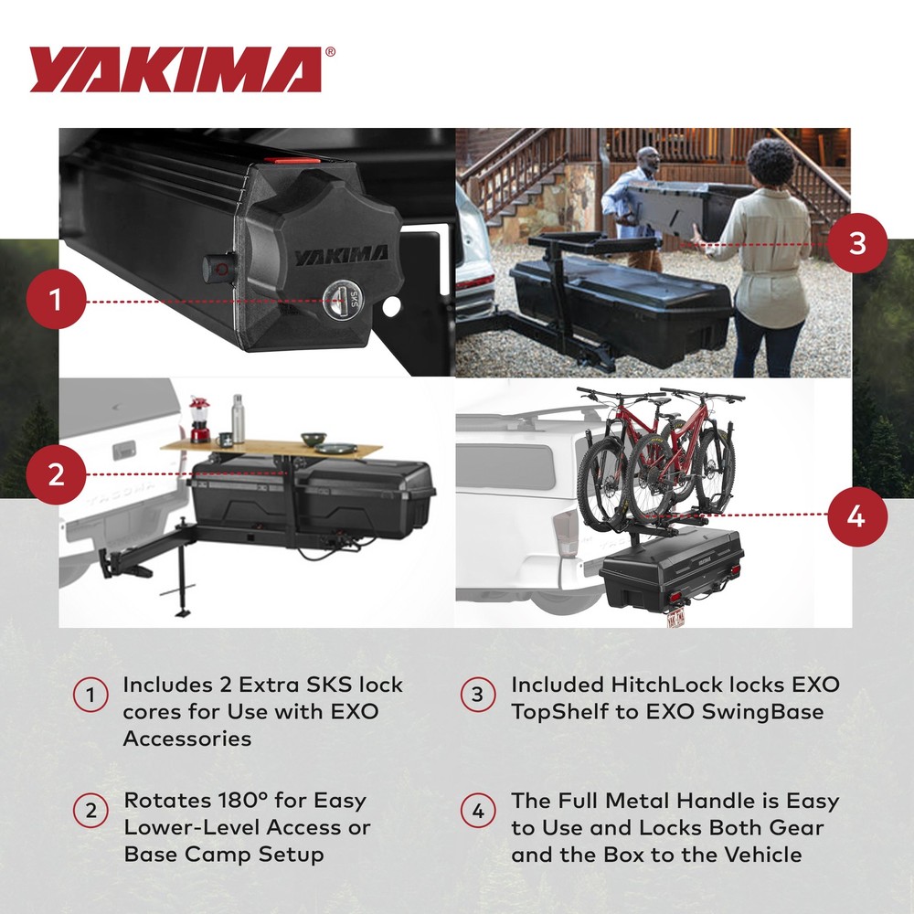 Yakima TopShelf Second Level Hitch Base Rack Storage System w/2 SKS Locks (Used)