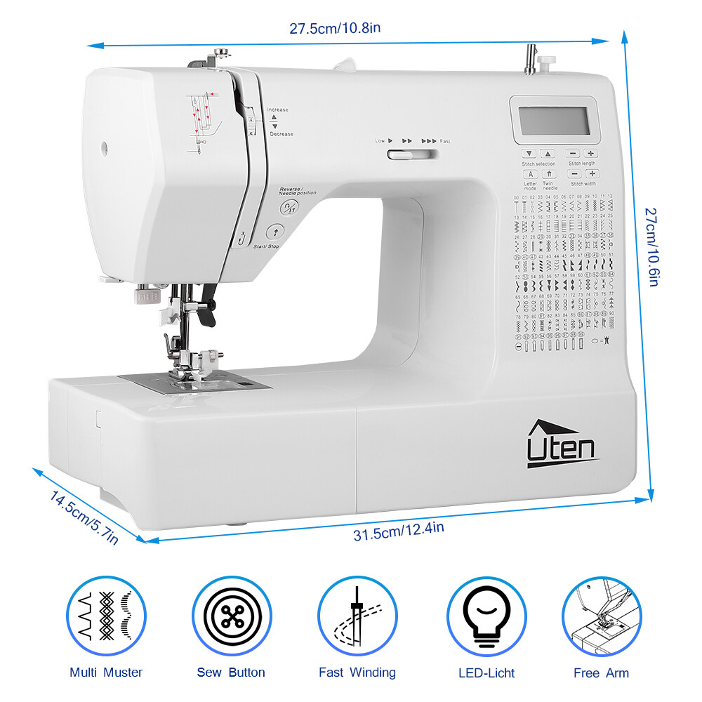 Electronic Sewing Machine Computerized Embroidery Sewing Machine White