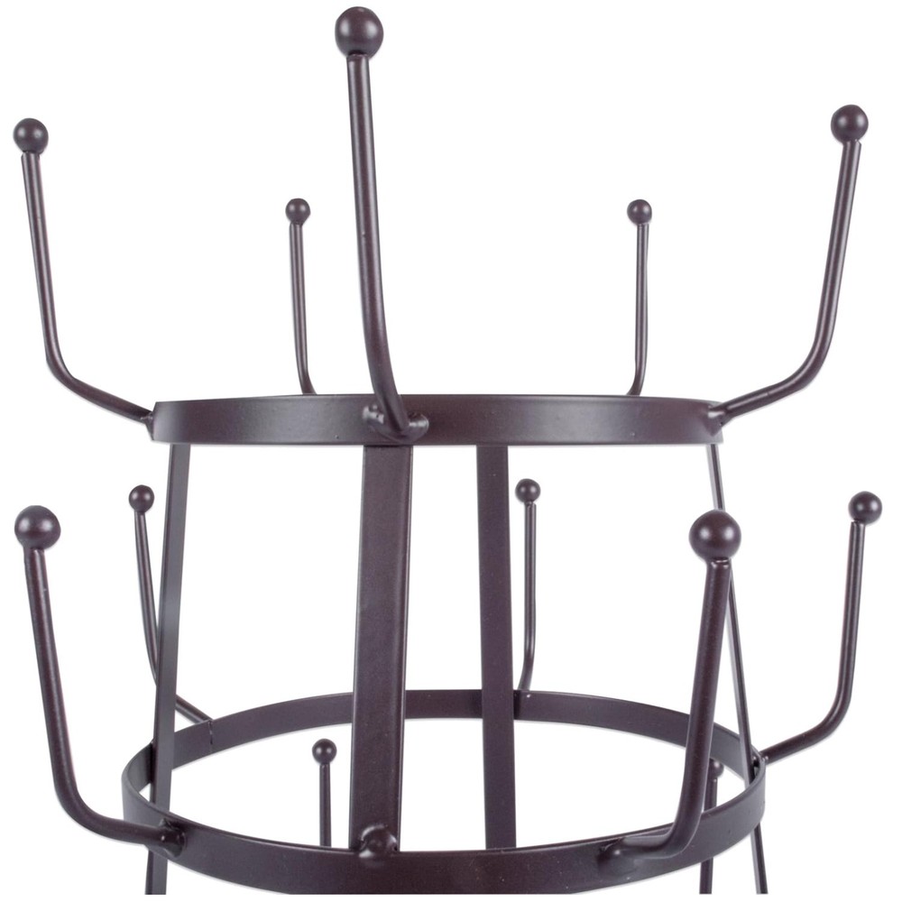 Traditional Iron Mug Tree Stand, Rustic Bronze