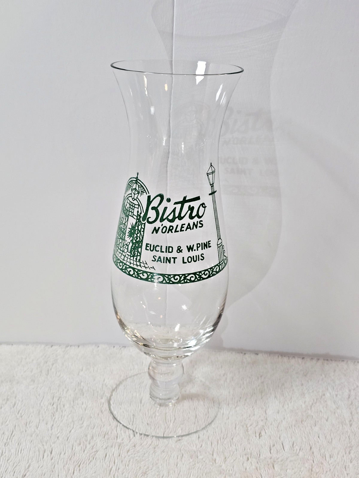 VTG Pat O’Brien’s Hurricane Glasses Set of 3 10” Hand Blown New Orleans Bar