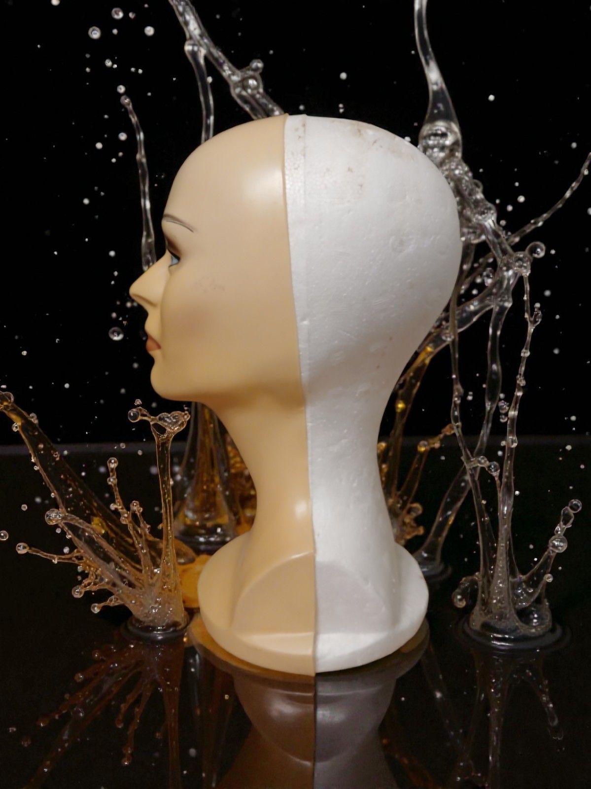 FEMALE MANNEQUIN WIG DISPLAY HEAD. WIG HOLDER. FOAM WIG HEAD