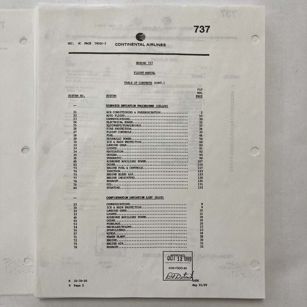 Boeing 737 Minimum Equipment List (MEL)