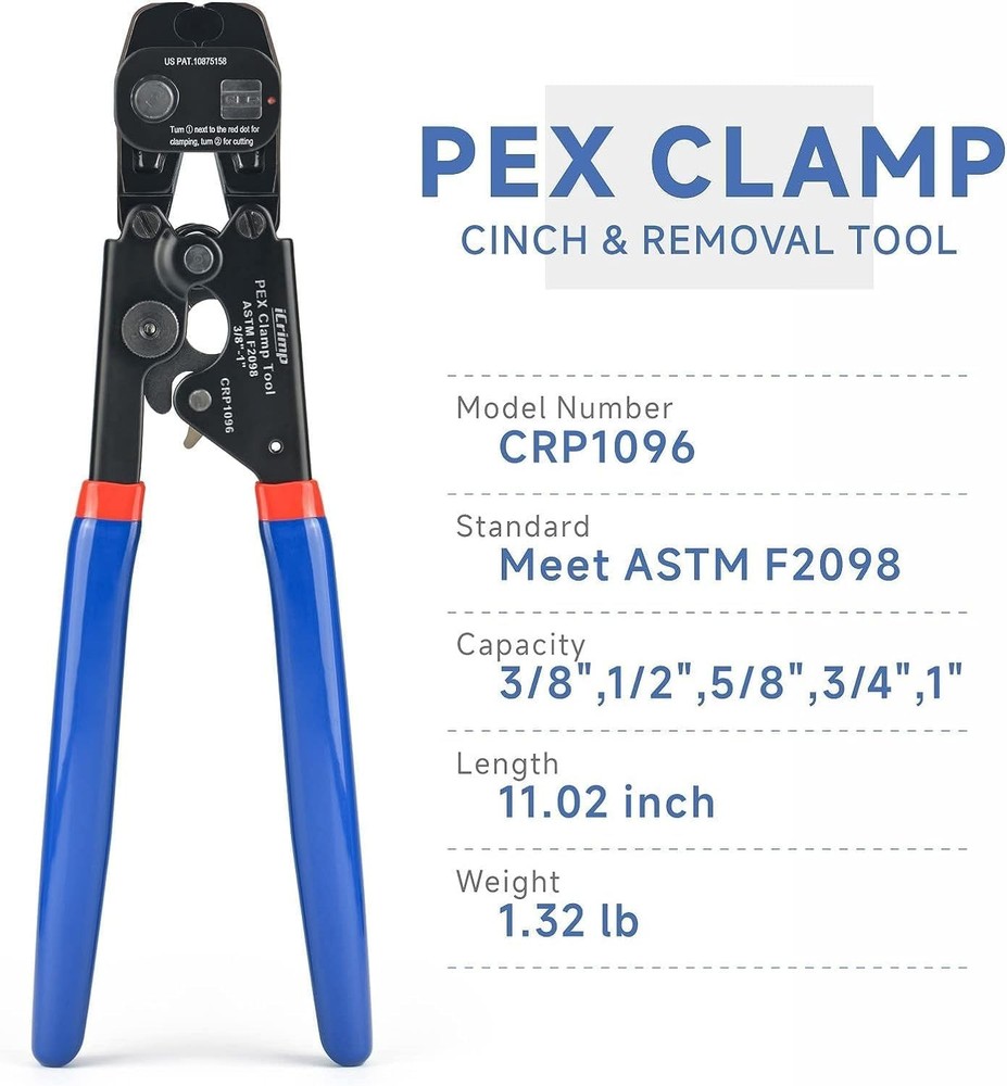 Durable PEX Cinch & Removal Tool with 20+ Clamp Kit for Efficient Plumbing