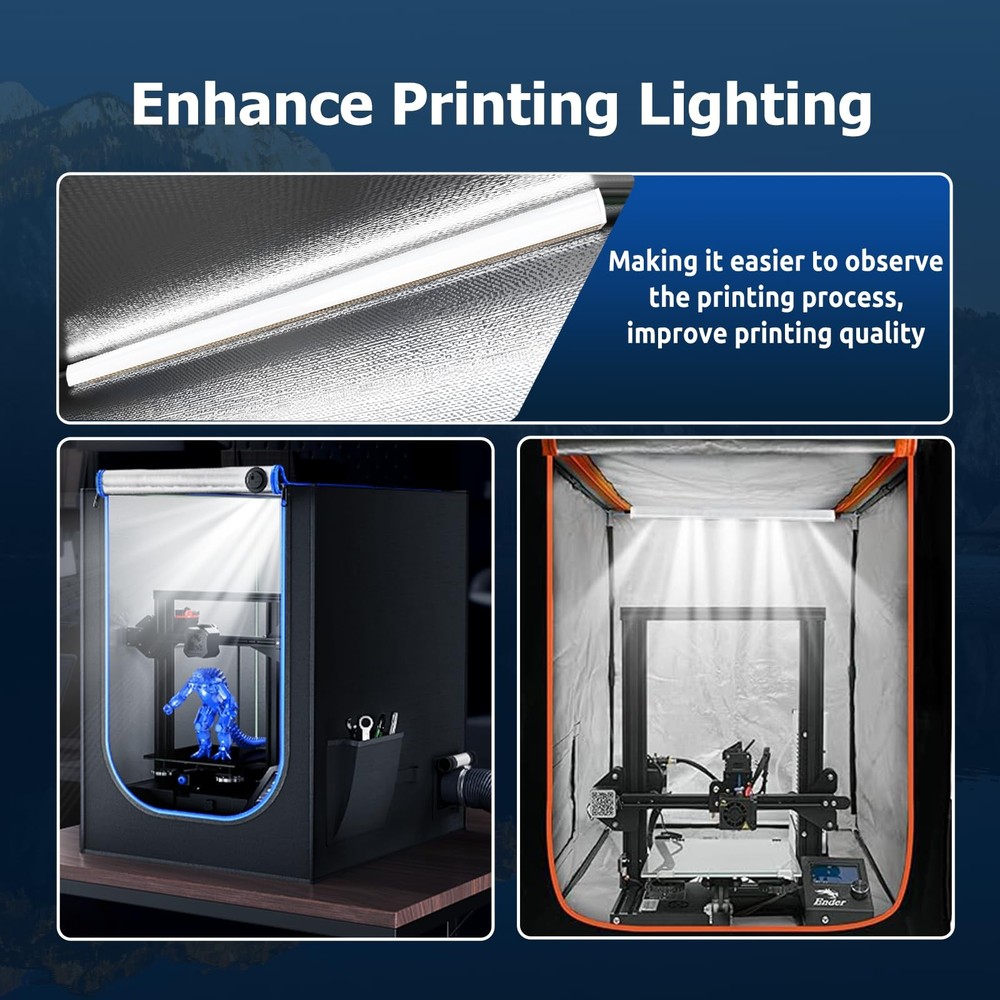 YOOPAI 3D Printer Enclosure LED Light, Lights Strip USB 6-Light, White