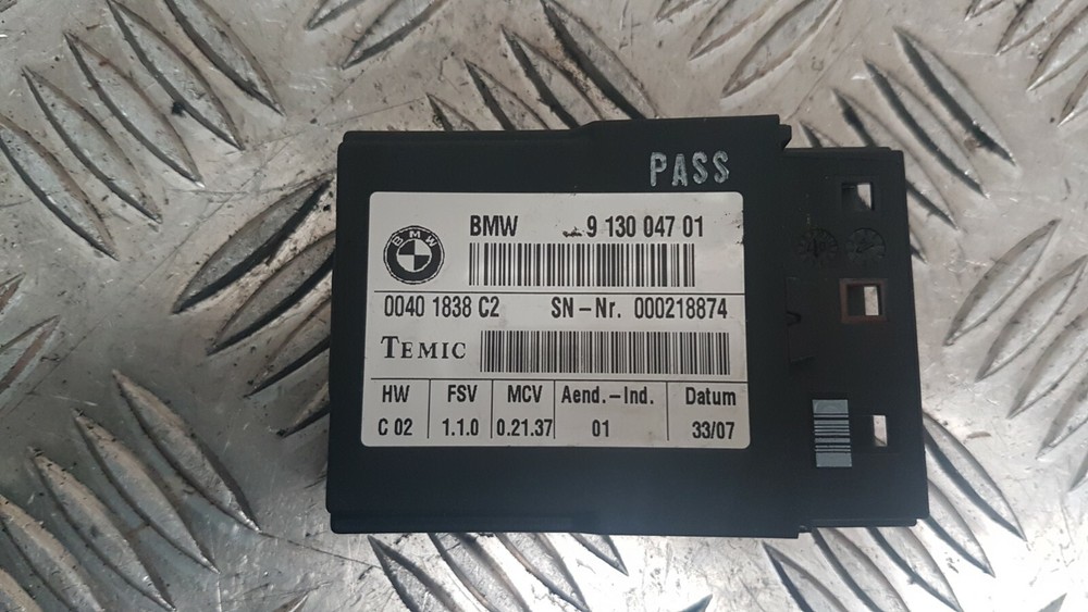 2007 BMW 3 SERIES E92 SEATBELT CONTROL MODULE 9130047