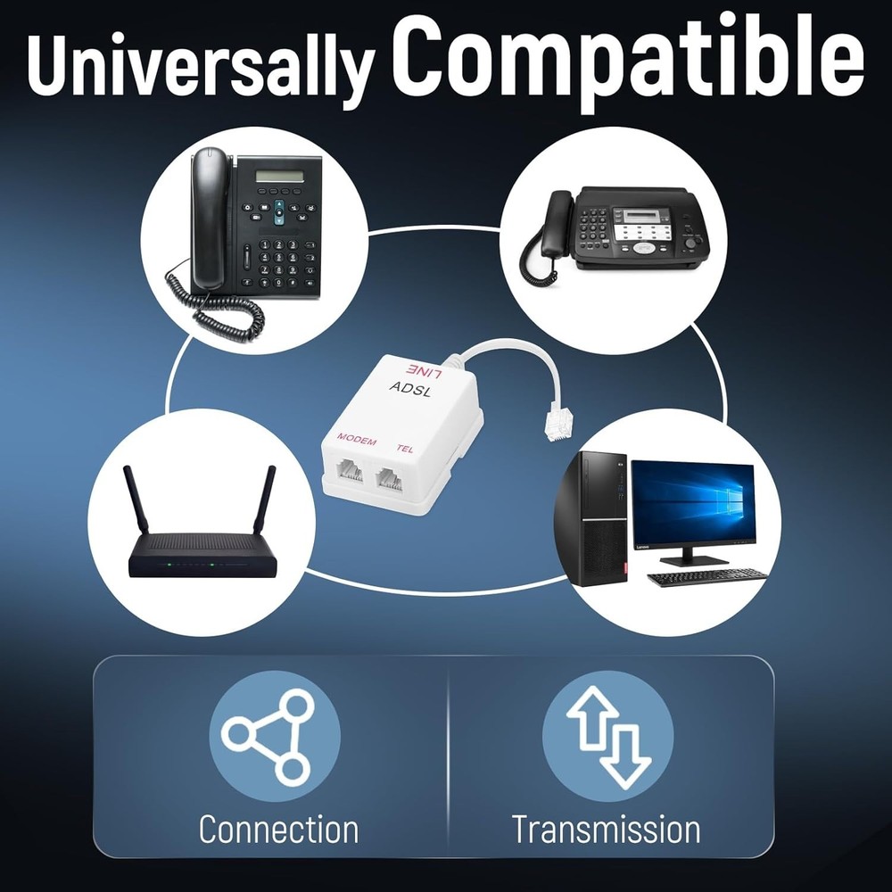 Compact DSL Filter Splitter - Integrated Noise Reduction for Optimal Performance