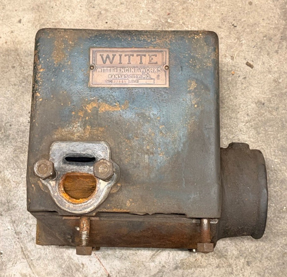 Cylinder 2HP Headless WITTE Hit Miss Engine Brass Tag 4" Bore