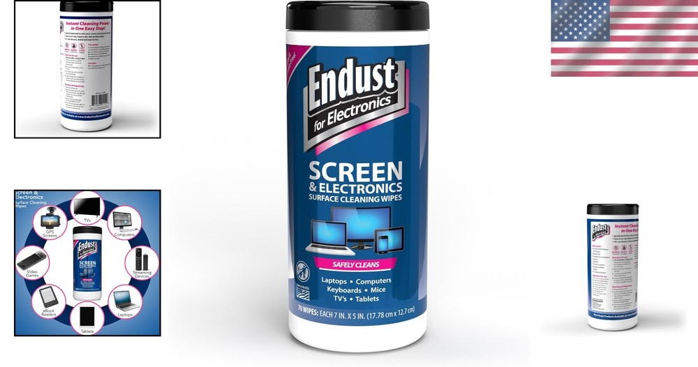 Pre-Moistened Screen & Surface Wipes - Quick Dry, 70 Count, Safe for Electronics