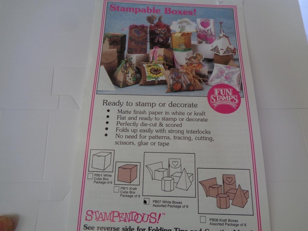 Stampendous Stampable Boxes Set of 7