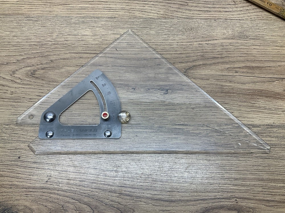 BLUNDELL HARLING TRUE-ANGLE ADJUSTABLE SET SQUARE TECH ARCHITECT BUILDER TOOL