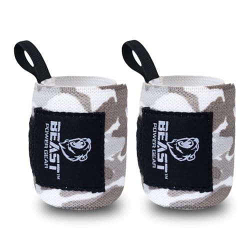 Improved Lifting Support & Stability - Gym Wrist Wraps for Gray Camo