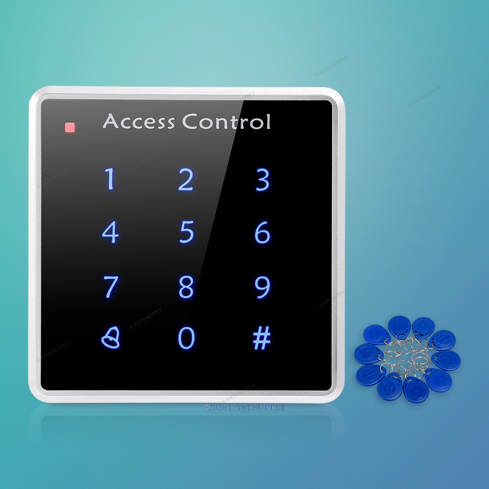 WG26 RFID Access Control Unit Touch Keypad Card Reader With 10 Key Fobs Passcode