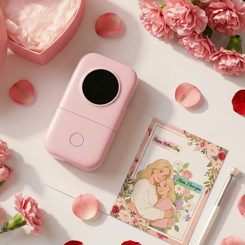 Phomemo Label Maker Machine, D30 Portable Handheld Mini Maker, Pink