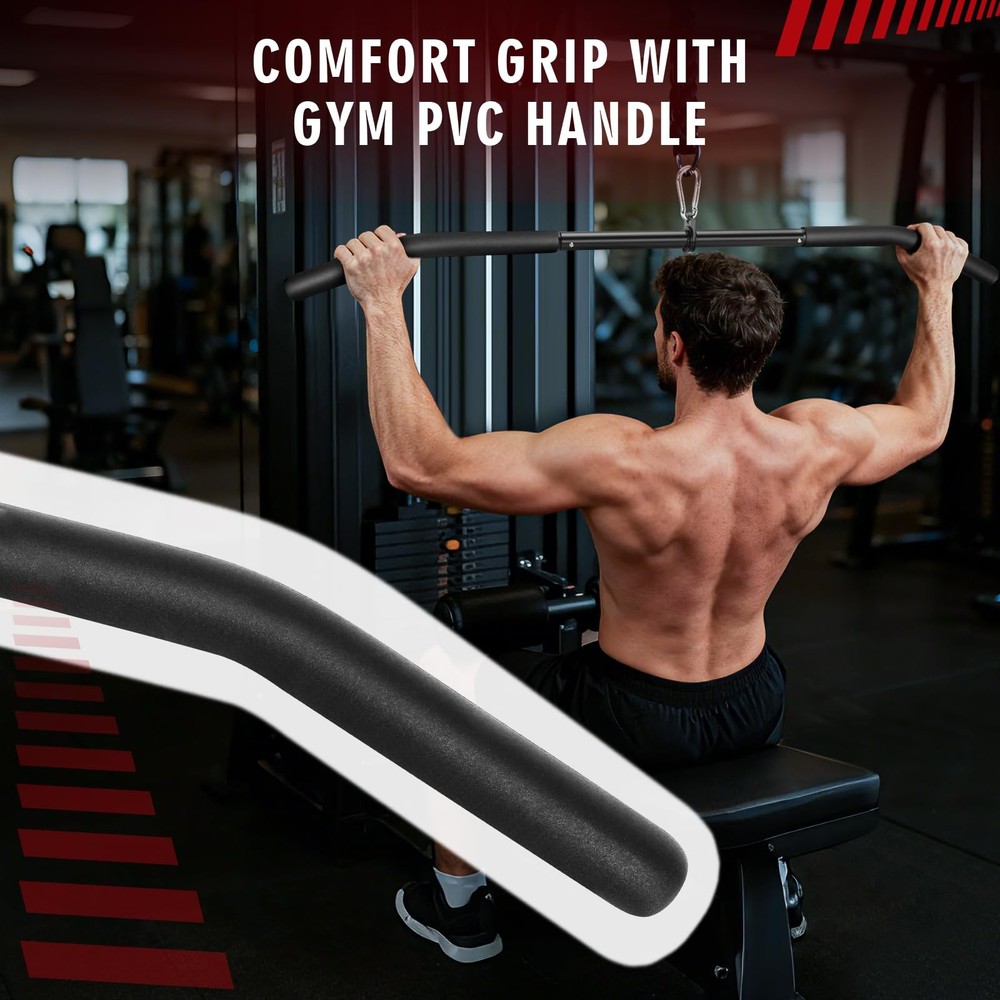39.7'' LAT Pulldown Bar for Cable Machines, Rubber Handle Strength Training