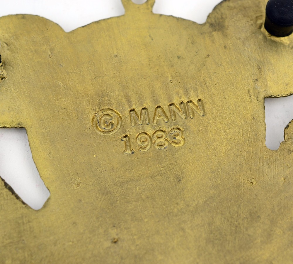 MANN brass trivet teddy bear 1983