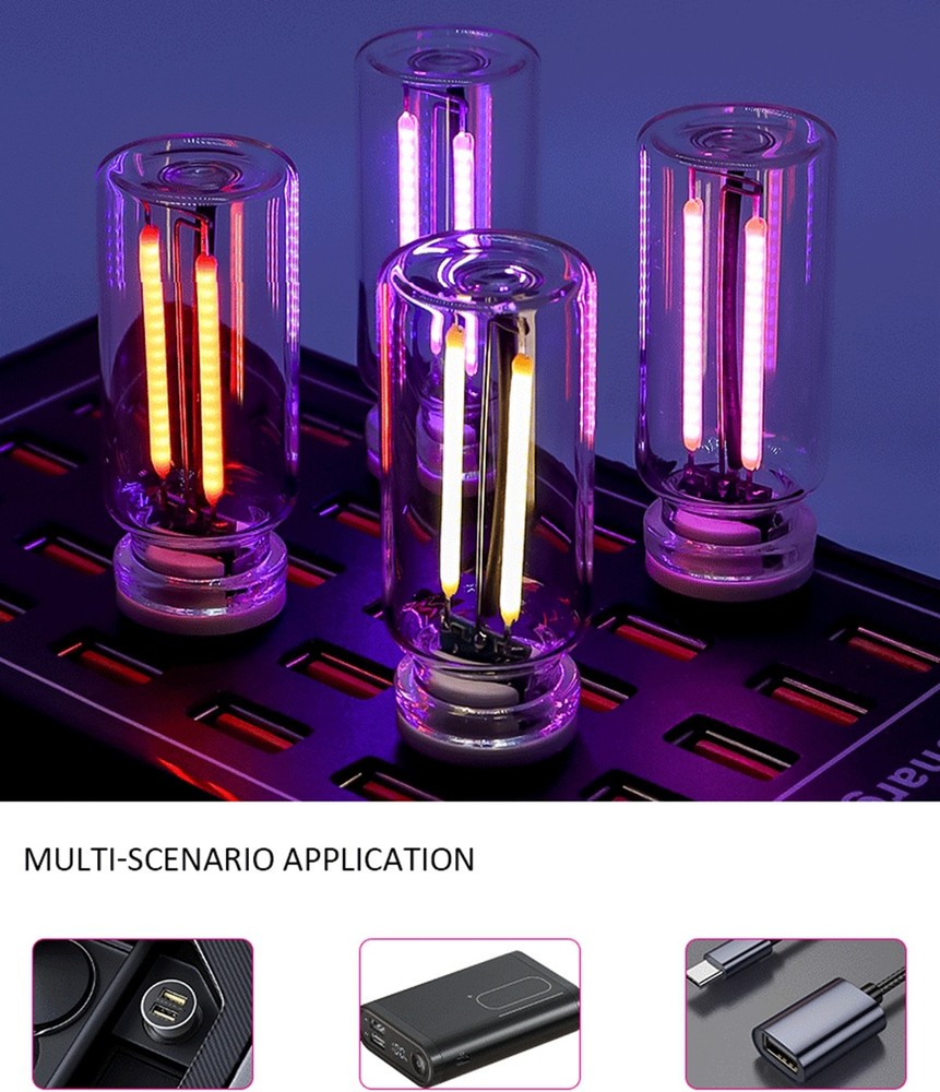 1X Blue Touch Control Car USB LED Light Atmosphere Night Light Dimmable New