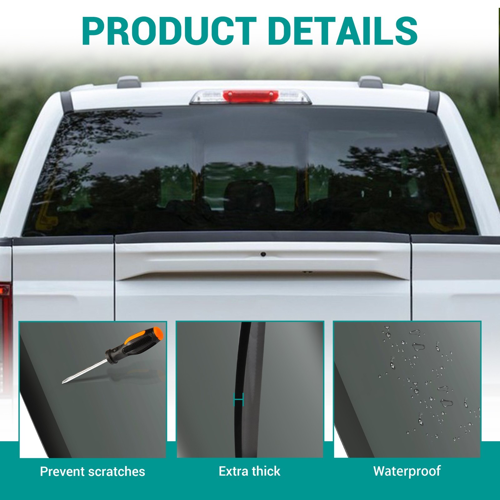 Back Window Glass For 2015-2024 Ford F-150 Dark Tinted Non Heated Stationary