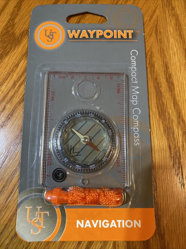 UST Ultimate Survival Technologies Waypoint Compact Liquid Filled Compass 3”x2.3