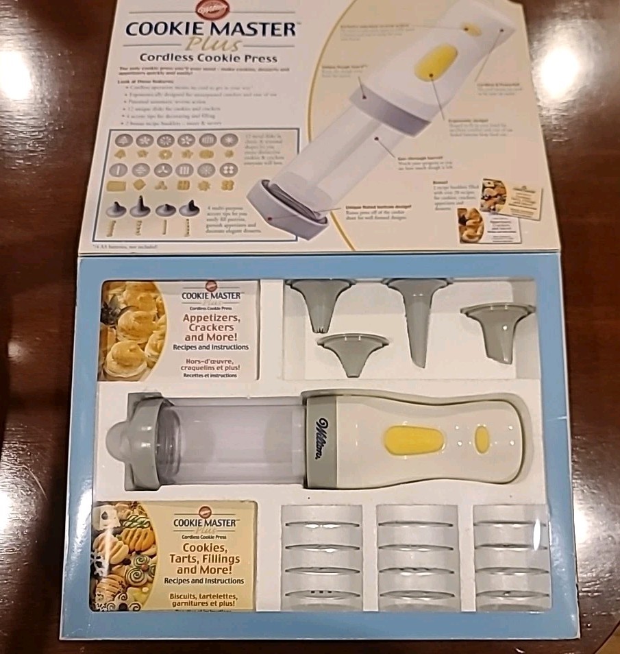 Wilton COOKIE MASTER Plus Cordless Cookie Press Set SEE DESCRIPTION