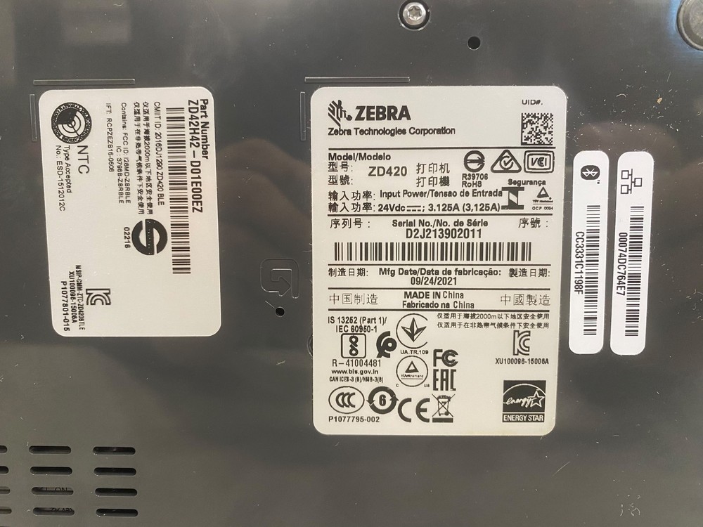 Zebra ZD420 Direct Thermal Printer Network Bluetooth USB Wireless