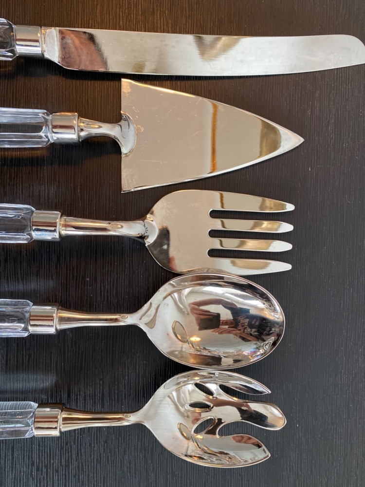 Vintage Quality Crystal Cake/Pie Knife Serving Set