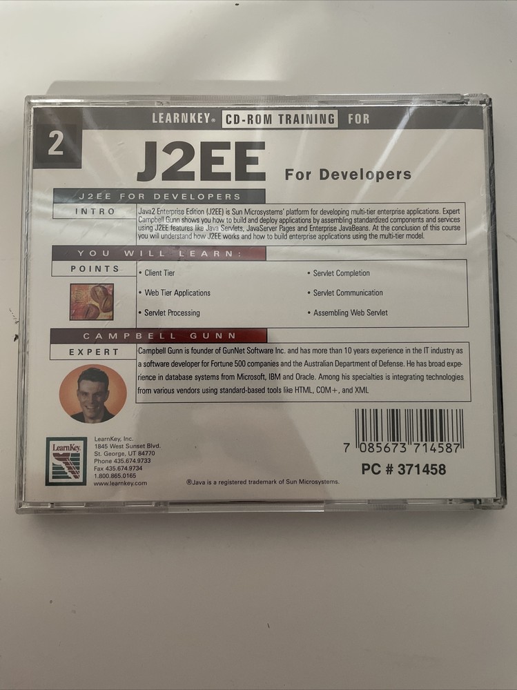 Microsoft Sealed J2EE For Developers Learnkey Cd For Training Lewrn From Experts