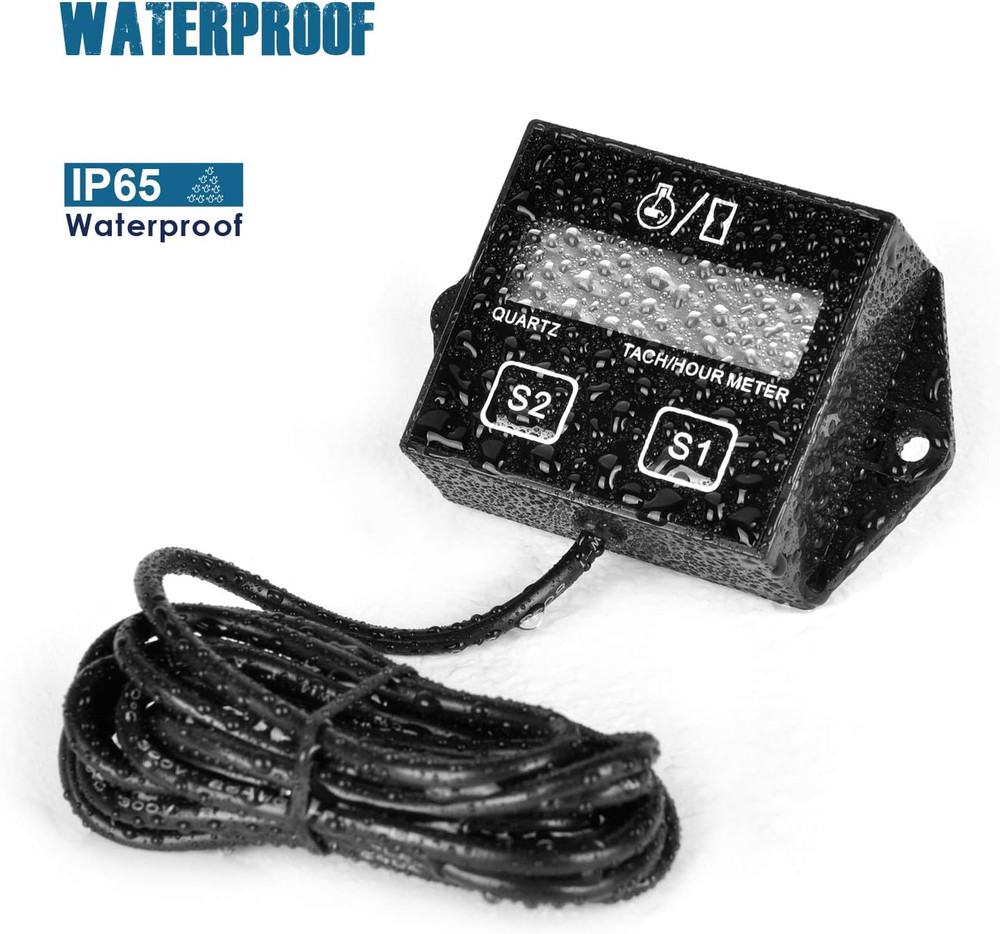 Digital Hour Meter Tachometer, Maintenance Reminder, Battery Replaceable, Automa