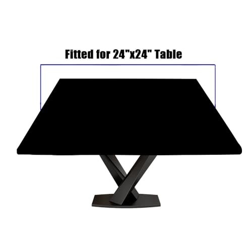 Square Table Cloth, Home Decorative Tablecloth with 24" x 24" (Square) Black